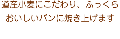 道産小麦にこだわり、ふっくらおいしいパンに焼き上げます